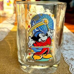MICKEY MOUSE Fantasia Wizard Square Glass 2000 Walt Disney World Epcot McDonalds